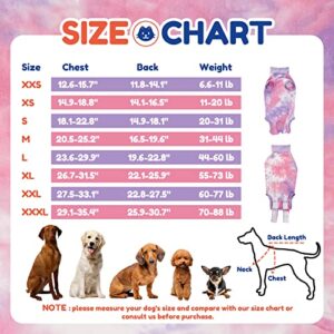 TORJOY Breathable Dog Recovery Suit for Male/Female, Tie Dye Purple Dog Onesie for Abdominal Wounds, Cone E-Collar Alternative After Surgery to Anti-Licking, Professional Surgery Suit for Dogs Medium