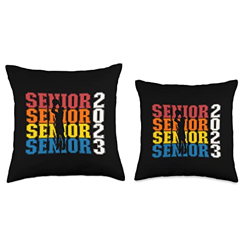 High School Senior Year Sports 2023 Senior Night Basketball Silhouette Class of '23 Girls Throw Pillow, 16x16, Multicolor