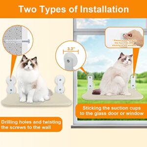 2 Large Cat Window Perch,Cat Hammock Window Seat,Cat Window Hammock for Wall with 4 Strong Suction Cups,Foldable Cat Beds for Indoor Cats