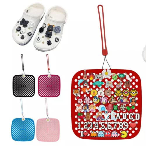 Shoe charms holder - Crocs charms organizer - Shoe Charms Organizer and Display - Portable Flexible and hygienic Silicone Roll Storage Bag Wall Mounted Hanging Display Stand