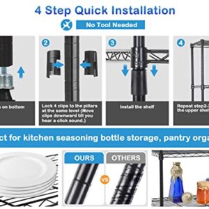 Shelves for Storage 2100LBS Capacity Wire Shelving Unit with 6 Tier Adjustable Shelf, 48" ×18" ×82" Heavy Duty Commercial Kitchen Metal Shelving for Restuarant, Pantry, Garage, Basement, Home Storage