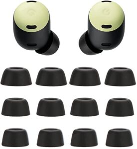 alxcd eartips compatible with google pixel buds pro earbuds, s/m/l 3 sizes 6 pairs soft silicone eartips replacement earbuds tips, compatible with pixel buds pro, black sml