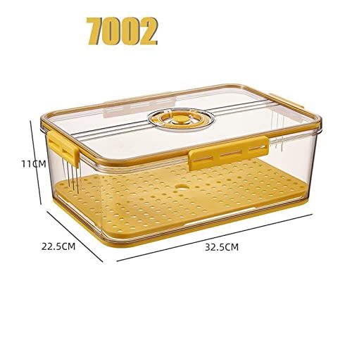 TIMLUX TaoHuaDao 1.5L-7L Stackable Refrigerator Storage Bins Food Grade Containers Kitchen Organizer Box with Lid Drainboard Timer Clear Large (Color : 7002-01)