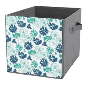 cornflowers storage bins cubes foldable fabric organizers with handles clothes bag book box toys basket for shelves closet 10.6"
