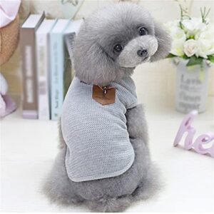 HOUKAI Summer Cool pet Clothes for Puppy Solid Color Sweatshirt Puppy Cotton Dog Vest (Color : E, Size : Lcode)