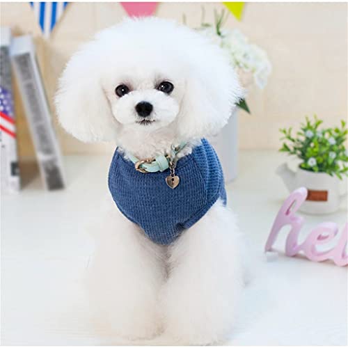 HOUKAI Summer Cool pet Clothes for Puppy Solid Color Sweatshirt Puppy Cotton Dog Vest (Color : E, Size : Lcode)