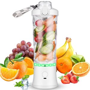 portable blender, personal blender for shakes and smoothies, personal smoothie blender with usb rechargeable, strong stainless-steel blades fruit mini mixer for home, office, travel