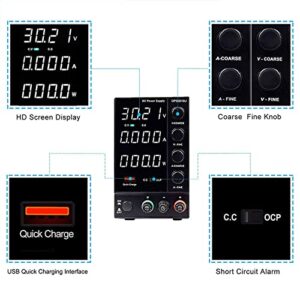 MROTEX Programmable DC Power Supply, Adjustable DC Power Supply 30V 10A Laboratory Power Supply Adjustable 60V 5A USB Regulated Switching Power Supply (Size : 30V 5A 150W)