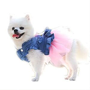 harikaji pet clothes, sweet bowknot small dog skirt girl tutu clothing puppy cat sleeveless apparel teddy clothes wedding dresses for spring and summer (xl)