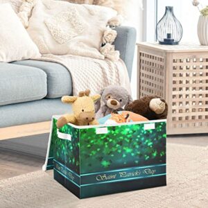 senya Storage Bins with Lids Foldable Storage Baskets Storage Cubes Collapsible Closet Organizer Containers with Cover Saint Patricks Day for Home Office Organizer Closet, Shelves, Toy, Nursery