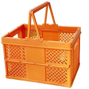 grebest clothes basket hollow out store food collapsible home storage folding clothes basket dirty clothes basket orange