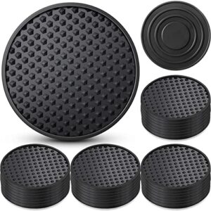 36 pcs silicone coasters for drinks non-slip silicone drink coasters heat resistant for protects any table type tabletop coffee bar black coasters