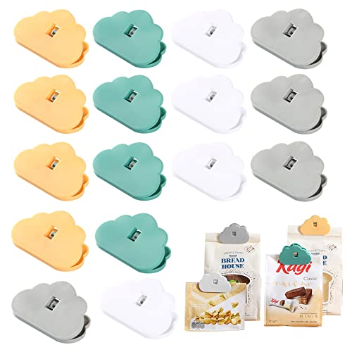 16Pcs Cute Chip Clips Plastic Cloud Shape Bag Clips Sealing Food Clips for Kitchen Storage,Bread Bags,Snack Bags and Food Bags