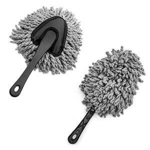 2pcs super soft microfiber car dash duster brush, reusable hand duster, interior & exterior cleaning dirt dust for car cleaning home kitchen computer cleaning brush dusting tool