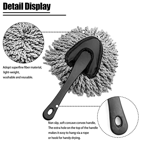 2PCS Super Soft Microfiber Car Dash Duster Brush, Reusable Hand Duster, Interior & Exterior Cleaning Dirt Dust for Car Cleaning Home Kitchen Computer Cleaning Brush Dusting Tool