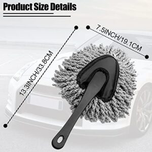 2PCS Super Soft Microfiber Car Dash Duster Brush, Reusable Hand Duster, Interior & Exterior Cleaning Dirt Dust for Car Cleaning Home Kitchen Computer Cleaning Brush Dusting Tool