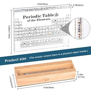 Real Periodic Table of Elements, Acrylic Periodic Table with Real Elements Inside, Chemical Element Periodic Table Display with 83 Samples, Wireless Colorful Light Base, Gift for Student and Teachers