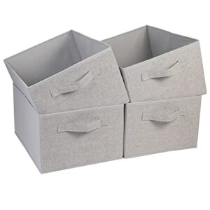 bomkee collapsible sorage bins, storage cubes baskets collapsible fabric storage boxes with handles for home and office (set of 4, 15.4 x 11.4 x 7.91inch)