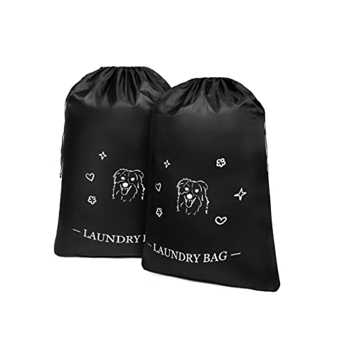 TEABAN Laundry Bag,XL Durable Tear Resistant Dirty Laundry Organizer with Drawstring Laundry bags,Convenient To Place Laundry Basket,Travel Heavy Duty Black Laundry Bags(2pcs|38" x 27")