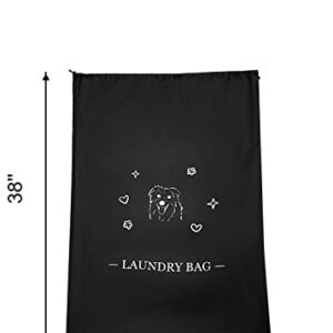 TEABAN Laundry Bag,XL Durable Tear Resistant Dirty Laundry Organizer with Drawstring Laundry bags,Convenient To Place Laundry Basket,Travel Heavy Duty Black Laundry Bags(2pcs|38" x 27")