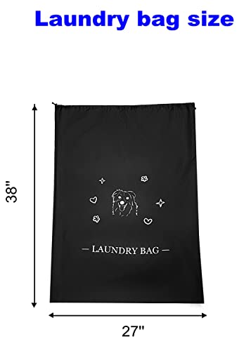 TEABAN Laundry Bag,XL Durable Tear Resistant Dirty Laundry Organizer with Drawstring Laundry bags,Convenient To Place Laundry Basket,Travel Heavy Duty Black Laundry Bags(2pcs|38" x 27")