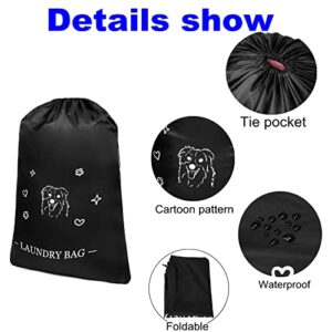 TEABAN Laundry Bag,XL Durable Tear Resistant Dirty Laundry Organizer with Drawstring Laundry bags,Convenient To Place Laundry Basket,Travel Heavy Duty Black Laundry Bags(2pcs|38" x 27")