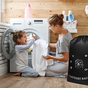 TEABAN Laundry Bag,XL Durable Tear Resistant Dirty Laundry Organizer with Drawstring Laundry bags,Convenient To Place Laundry Basket,Travel Heavy Duty Black Laundry Bags(2pcs|38" x 27")