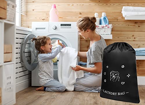 TEABAN Laundry Bag,XL Durable Tear Resistant Dirty Laundry Organizer with Drawstring Laundry bags,Convenient To Place Laundry Basket,Travel Heavy Duty Black Laundry Bags(2pcs|38" x 27")