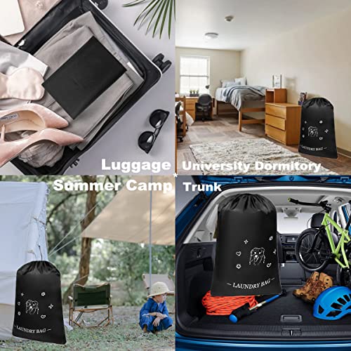 TEABAN Laundry Bag,XL Durable Tear Resistant Dirty Laundry Organizer with Drawstring Laundry bags,Convenient To Place Laundry Basket,Travel Heavy Duty Black Laundry Bags(2pcs|38" x 27")