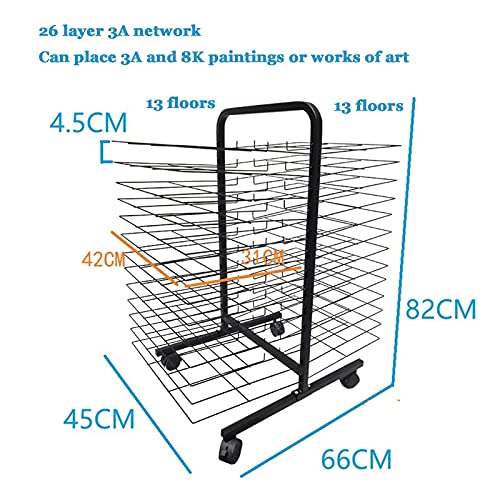 NEOCHY Drying Racks,Movable Art Drying Rack,Drying Easel,Removable Educational Product Drying Rack with Pulleys,Magazine Air-Dry