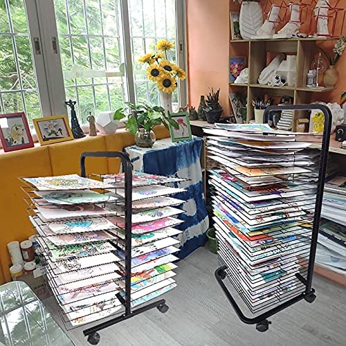 NEOCHY Drying Racks,Art Drying Rack, Floor-Standing Art Class Oiling Board, Drying Rack Exhibition Cabinet for Licensed Works,Foldable to Save Space 50 Floors/50 Floors