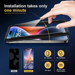 KimSouthD 3 Pack Shatterproof Tempered Glass Screen Protector iPhone 14 Pro Max 6.7 inch - Anti Fingerprint & 10X Anti Scratch, [Full Coverage Receiver Dust-proof], Easy to Install with No Bubbles.