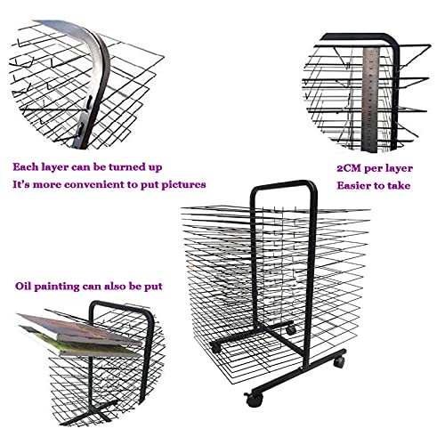 NEOCHY Drying Racks,Art Drying Rack, Metal Wire Work Display Rack, Suitable for Kindergartens and Creative Studios, Paper and Magazine Oiling Air Drying 38-Layer/38 Floors