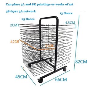 NEOCHY Drying Racks,Art Drying Rack, Metal Wire Work Display Rack, Suitable for Kindergartens and Creative Studios, Paper and Magazine Oiling Air Drying 38-Layer/38 Floors