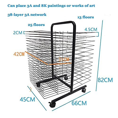 NEOCHY Drying Racks,Art Drying Rack, Metal Wire Work Display Rack, Suitable for Kindergartens and Creative Studios, Paper and Magazine Oiling Air Drying 38-Layer/38 Floors