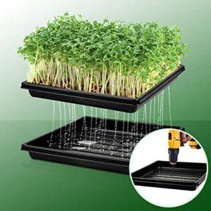 10 Pack Garden Plant Growing Trays Without Holes - 10" X 10" No Drain Holes Microgreens Growing Trays, Seedling Tray, Wheatgrass Sprouting Tray, Hydroponic Trays, Greenhouse Seed Starter Trays