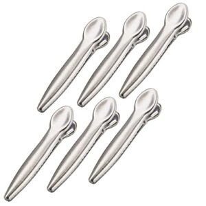 taodan set of 6 heavy duty stainless steel alligator clips,fresh-keeping clamp jaw sealing clips air tight seal grip on coffee & food bags