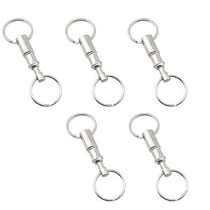 taodan 5-pack heavy duty dual key ring quick release detachable pull-apart key 2 split rings keychains lock holder key accessory