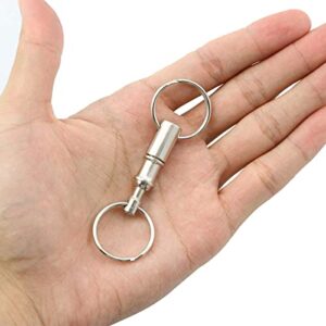 TAODAN 5-Pack Heavy Duty Dual Key Ring Quick Release Detachable Pull-Apart Key 2 Split Rings Keychains Lock Holder Key Accessory