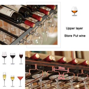 Wine Racks Ceiling Metal Wine Bottle Holder Hanging Stemware Glass Holder Storage Rack Home & Kitchen Decor, Save Space, for Bars, Restaurants