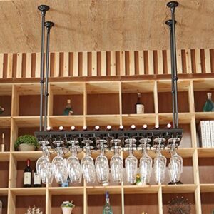 wine racks glass bottles adjustable metal ceiling-type industrial hanging wine glass racks goblet holder decoration shelf, for bars, living room, kitchens