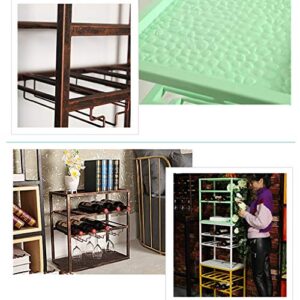 Wine Rack Wrought Iron Wine Rack and Glass Locker Free Standing Goblet Holder Support Display Stand 48x 28x50 Cm for Up to 12 Bottles of Wine