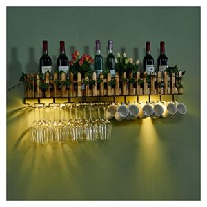 wall hanging rack hanging wine rack, bar hanger for creative led lights, suitable for home kitchen living room dining room office bar (size : 100x25x21cm)