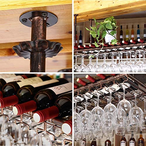 Ceiling Wine Glass Holder, Stemware Rack, Bar Floating Wine Rack Wine Goblet Holder, Adjustable High Hanging Wine Goblet Rack -Vintage Bronze (Size : 60×35cm(24×14inch))