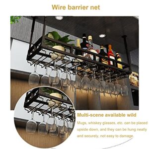 Bar Wine Glass Rack, Upside Down European Style Hanging Wine Bottle Holder, Bar Goblet Hanger, Home Wine Cabinet Wine Storage Shelf, Height-Adjustable Wine Hanger Organizer Rack