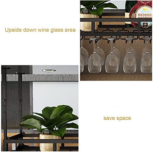 Bar Wine Glass Rack, Upside Down European Style Hanging Wine Bottle Holder, Bar Goblet Hanger, Home Wine Cabinet Wine Storage Shelf, Height-Adjustable Wine Hanger Organizer Rack