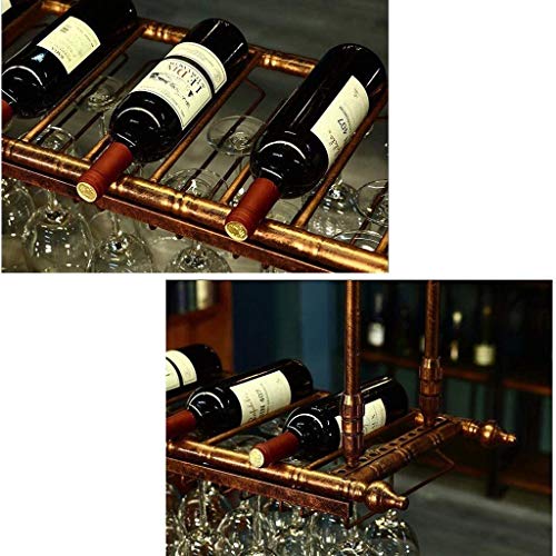 Wine Rack Wine Rack Ceiling Wine Racks，Hanging Wine Glass Holder， Vintage Wine Bottle Holder，Rustic Wall Mounted Wine Holder，Adjustable Height， Iron Hanging Wine Glass Rack Wine Ra