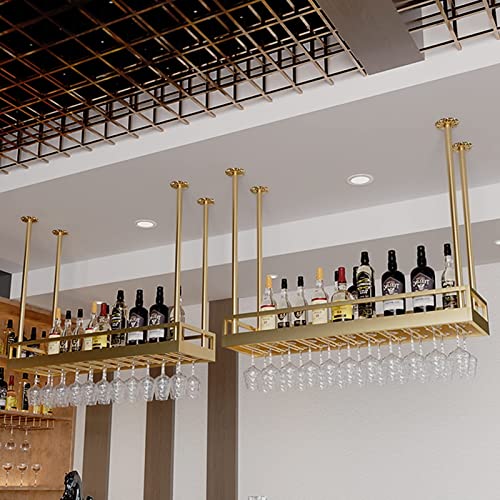 Ceiling Wine Rack Wall Shelf Storage Rack Wall Mounted Wine Glass Rack Home Bar Restaurant Kitchen Multifunctional Display Rack (Size : 120cm)