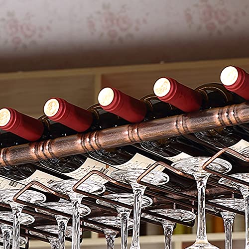 Living Room Wine Rack, Hanging Wine Cabinet, Shelf Decoration Wine Holder, Kitchen Wine Glass Storage Shelf, Height-Adjustable Wine Hanger Organizer Rack (Color : B, Size : 100 * 3