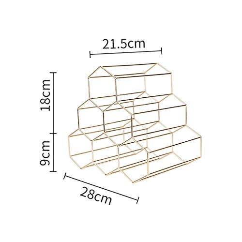 Wine Rack Metal Wine Rack Creative Decoration   Honeycomb Shape Wine Rack Wine Bottle Shelf Wine Cooler Display Stand 2 Colors (Color: Gold, Size: 28x21.5x27cm) (Color : B1)